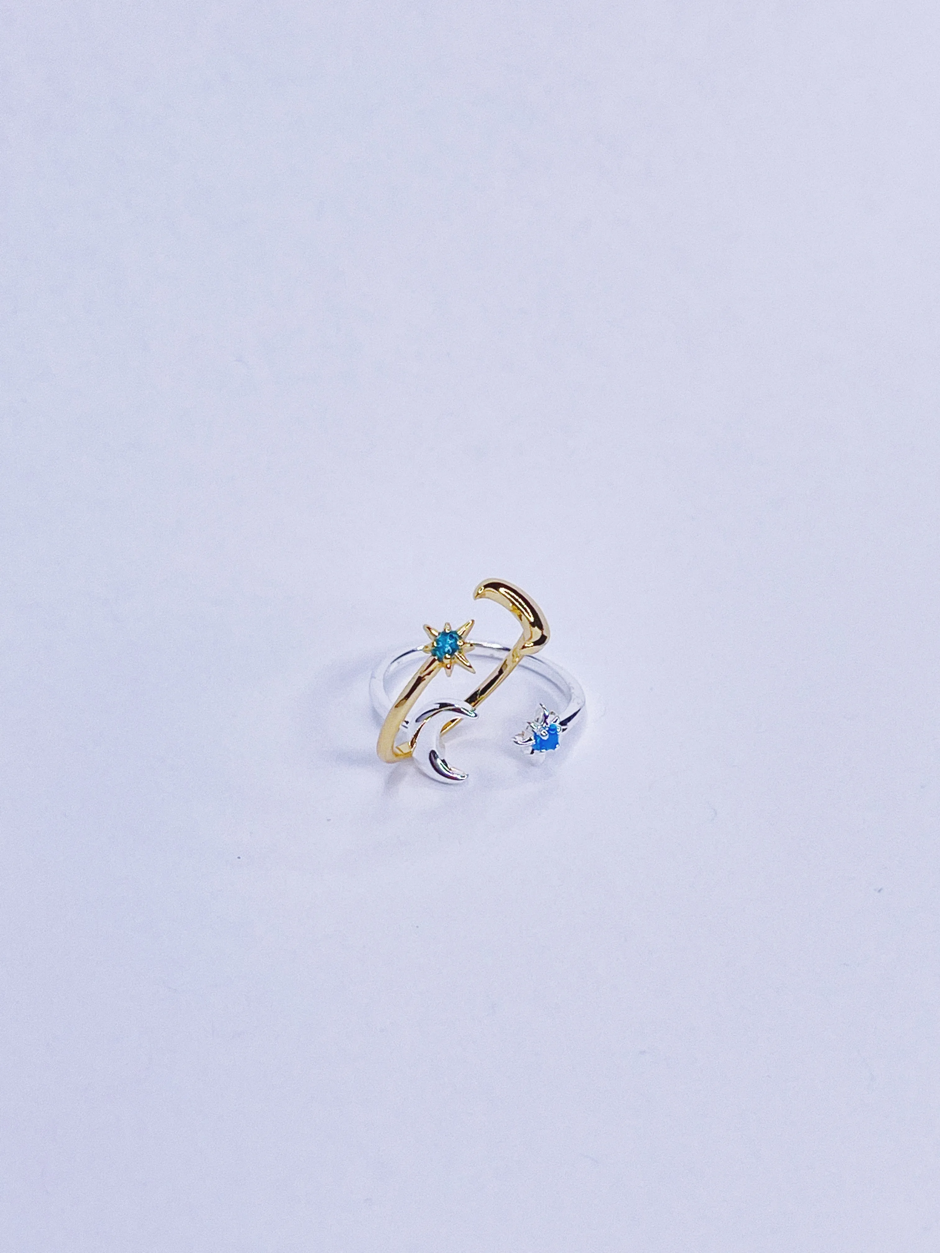 Moon   Blue Star Ring