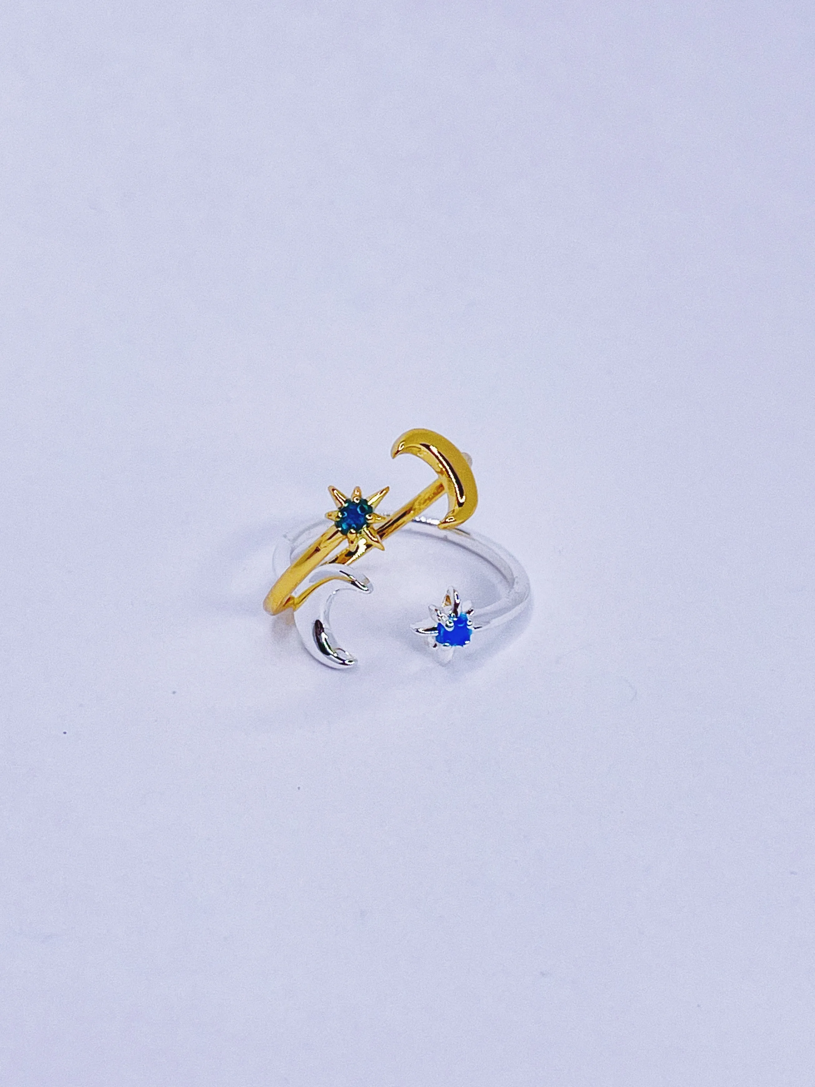 Moon   Blue Star Ring