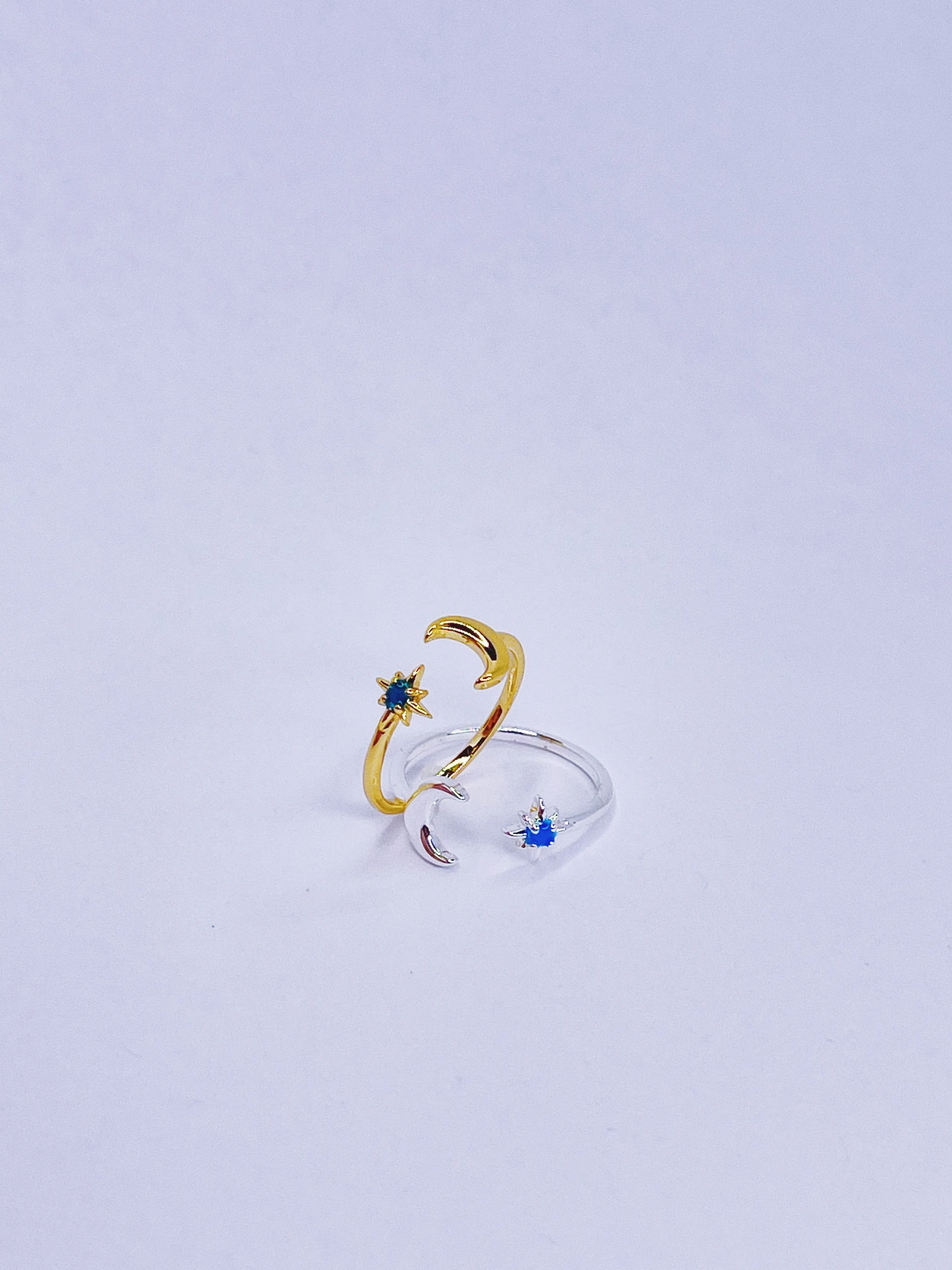 Moon   Blue Star Ring