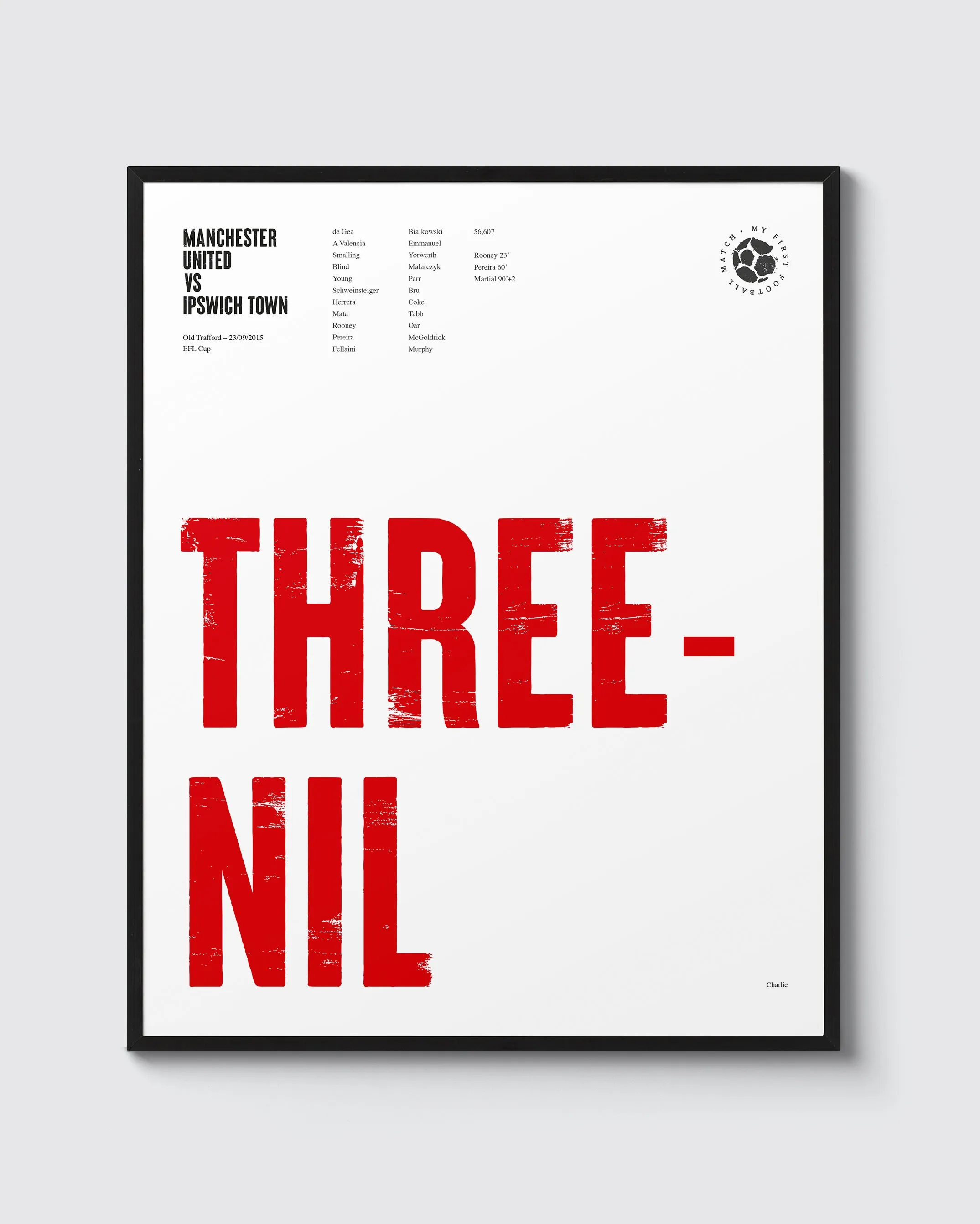 My first match – personalised prints