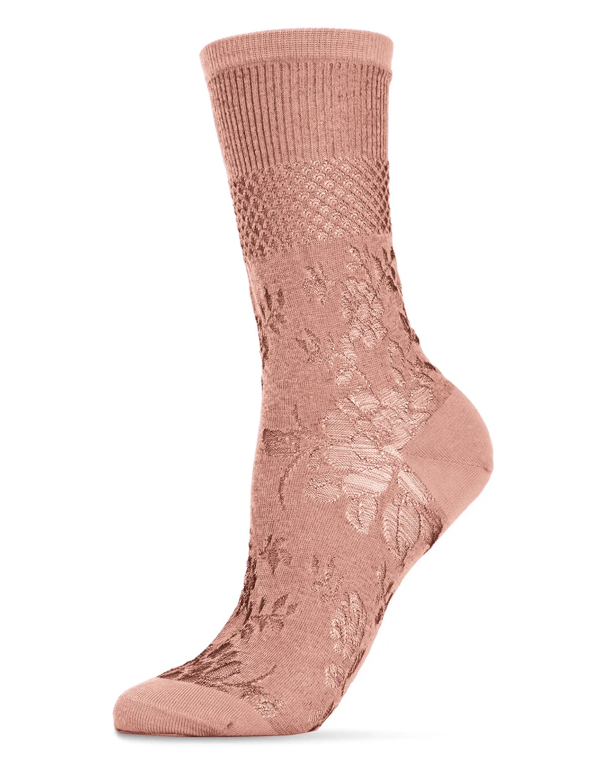 Natori Floral Fields Women's Sheer Crew Socks