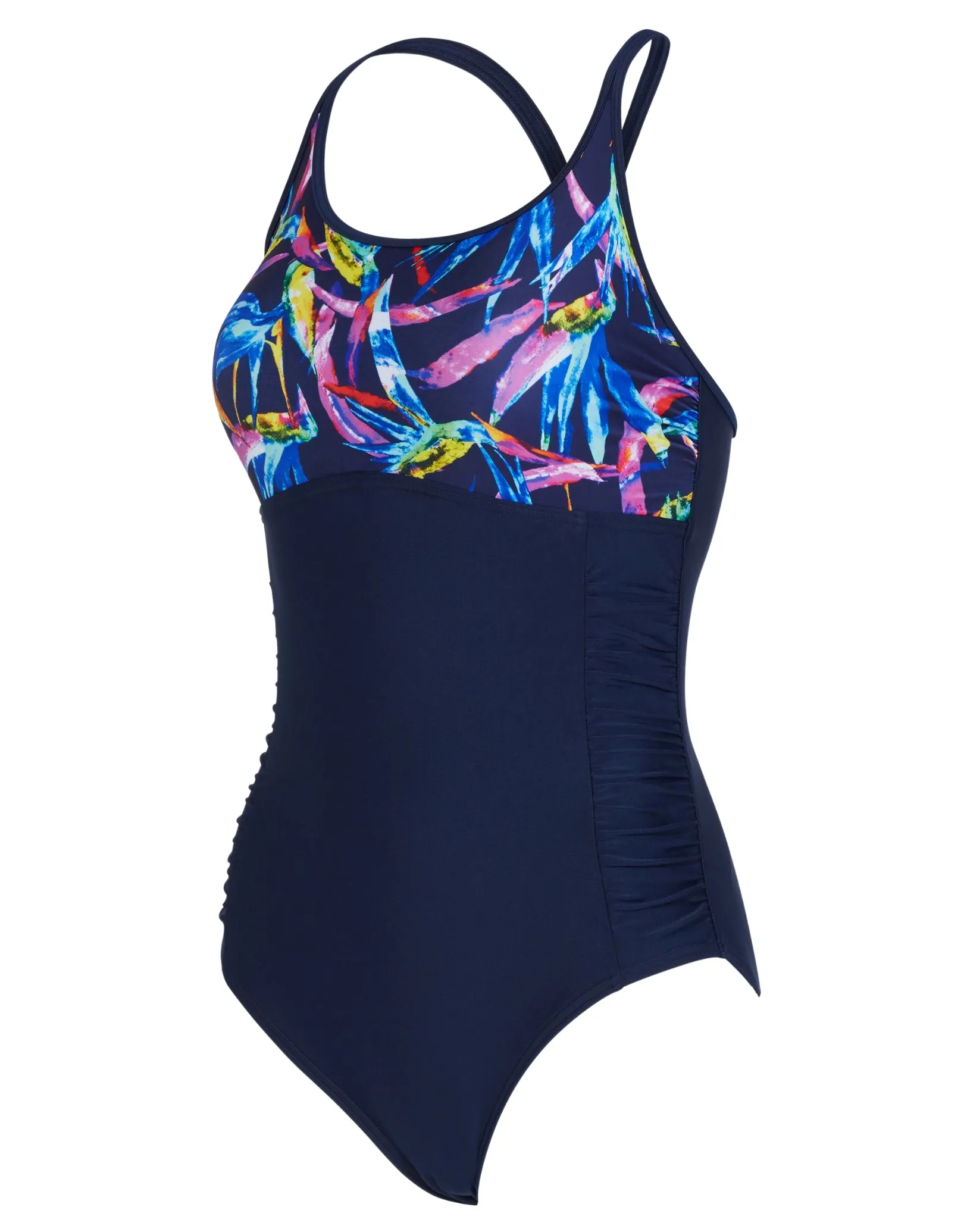 Neon Crystal Multiway Swimsuit - Navy/Pink