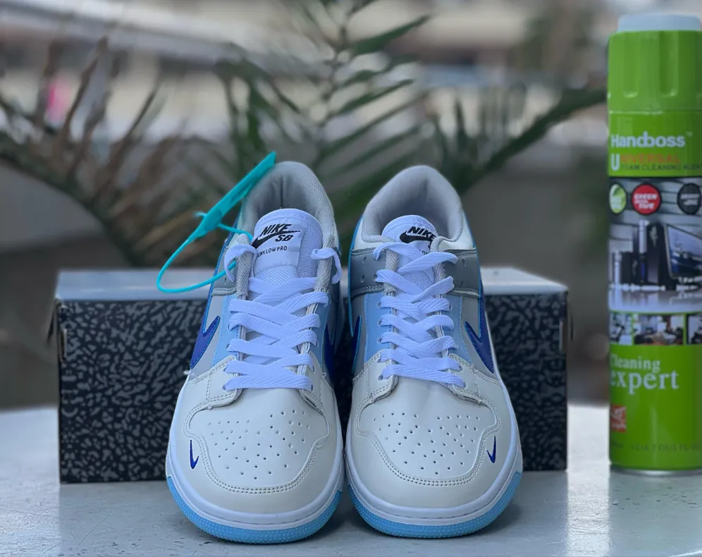 Nike Dunk Low - White, Grey & Royal Blue