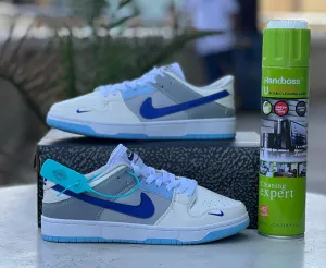 Nike Dunk Low - White, Grey & Royal Blue