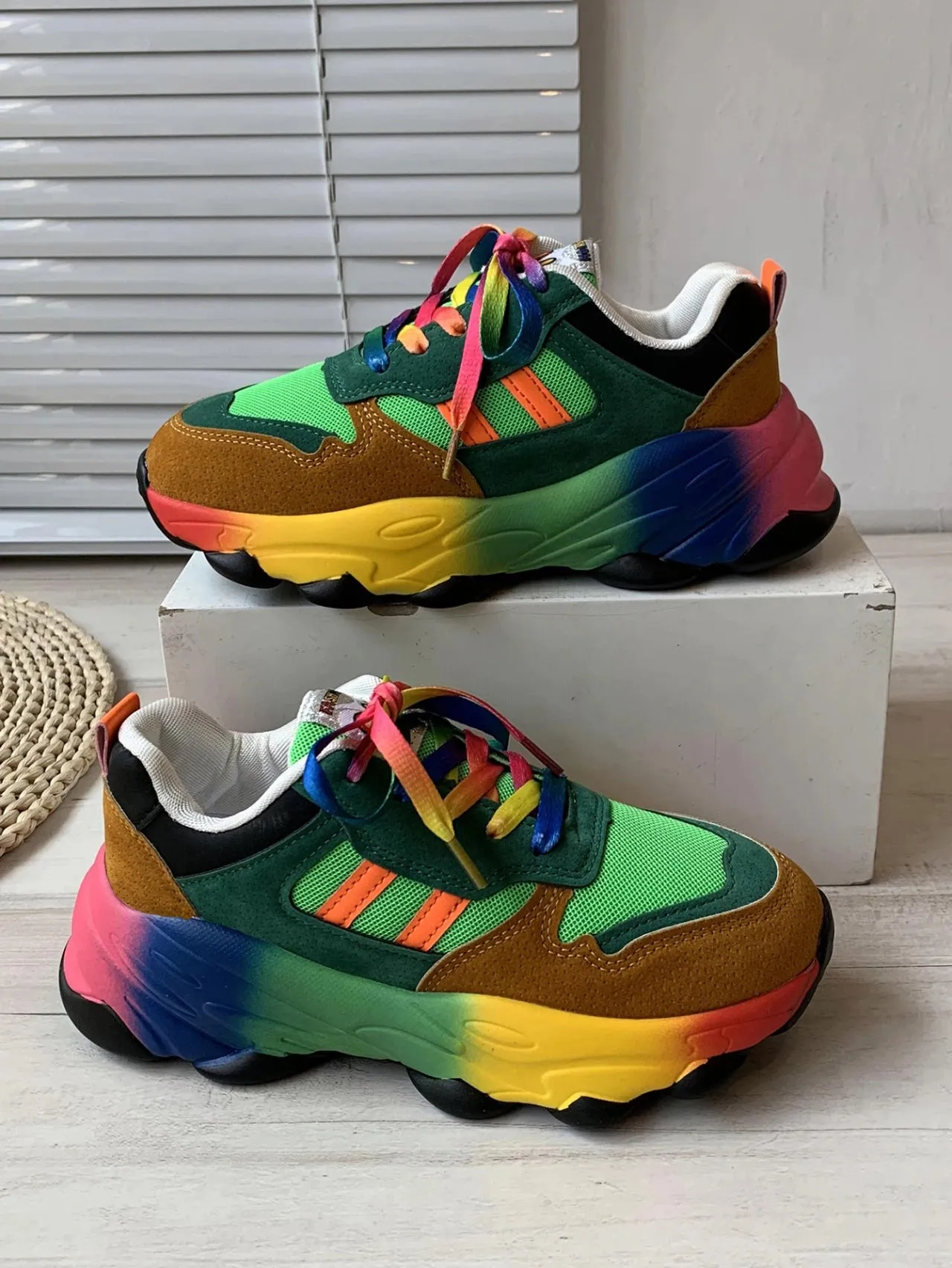 NJTD Women's Multi color Leisure Comfortable Pendulum Casual Tennis