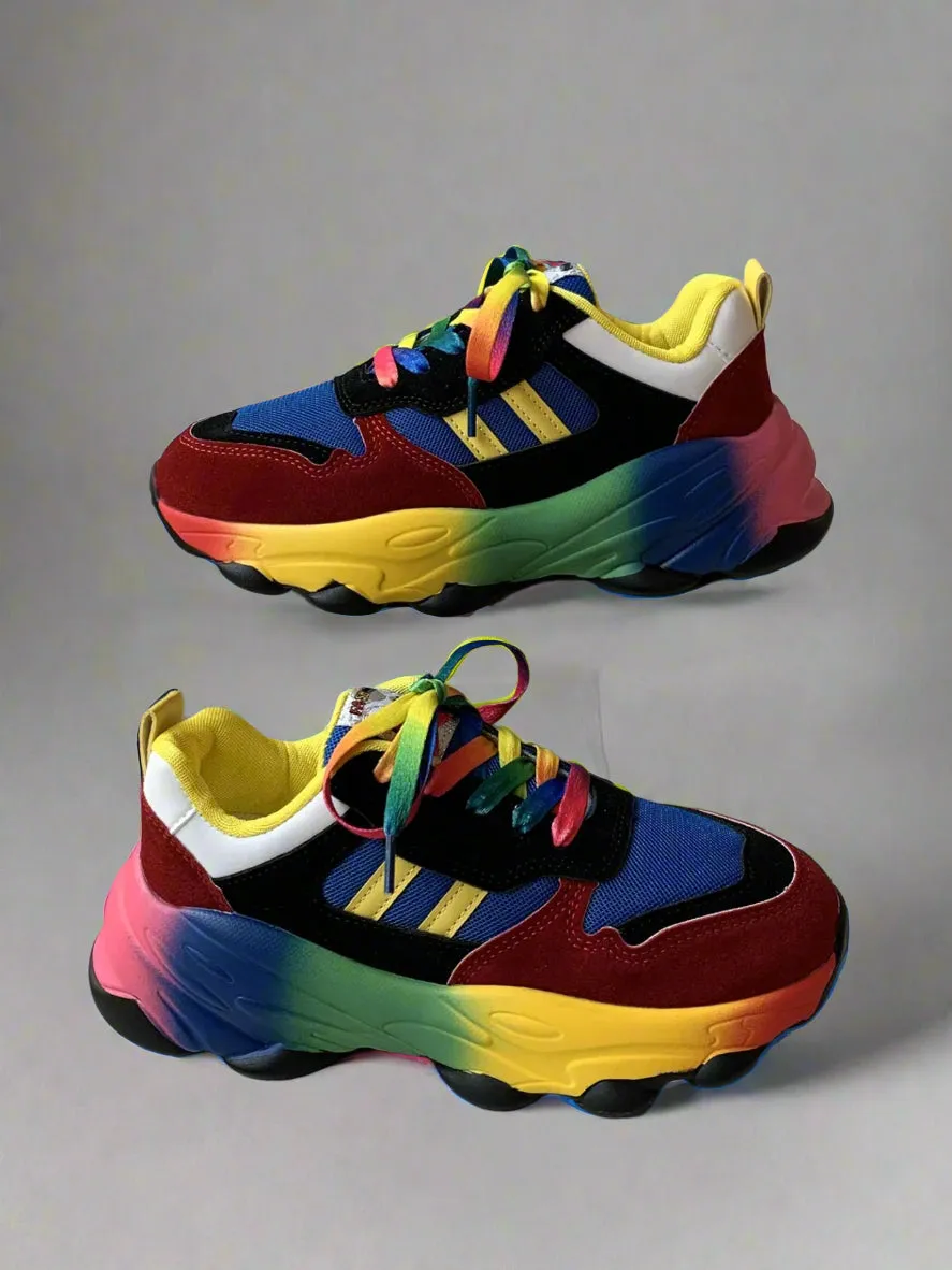 NJTD Women's Multi color Leisure Comfortable Pendulum Casual Tennis