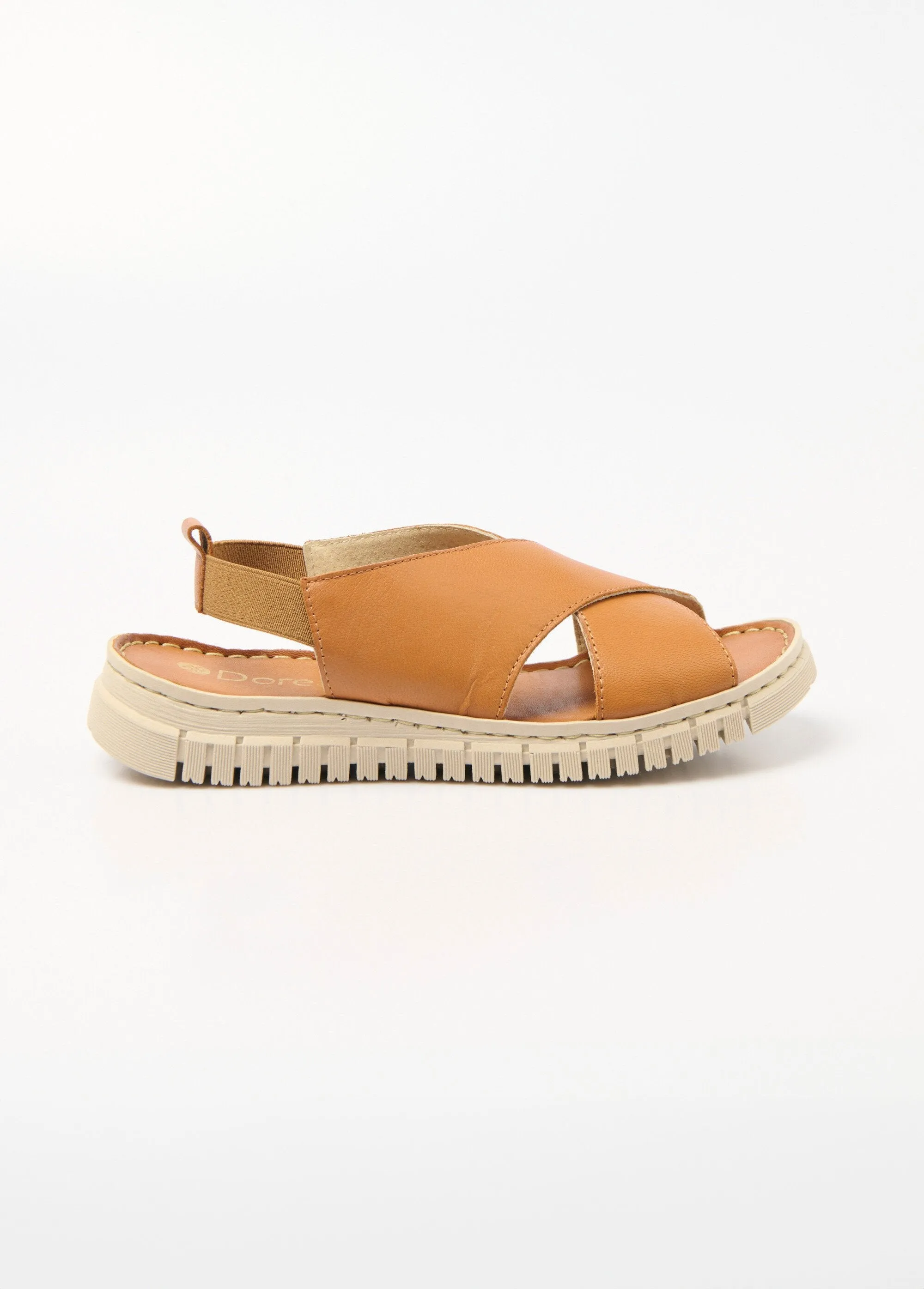 Non-slip sandals with wide crossed straps
