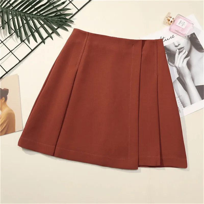 Pleated A-Line Mini Skirt - Flare Style in Cotton/Polyester