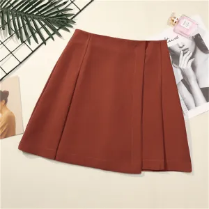 Pleated A-Line Mini Skirt - Flare Style in Cotton/Polyester