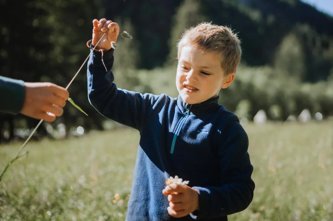 Polaire de randonnée - mh100 verte - enfant 2-6 ans