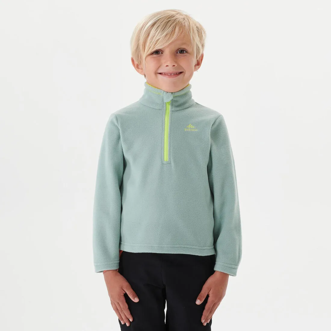 Polaire de randonnée - mh100 verte - enfant 2-6 ans