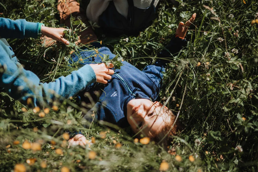 Polaire de randonnée - mh100 verte - enfant 2-6 ans