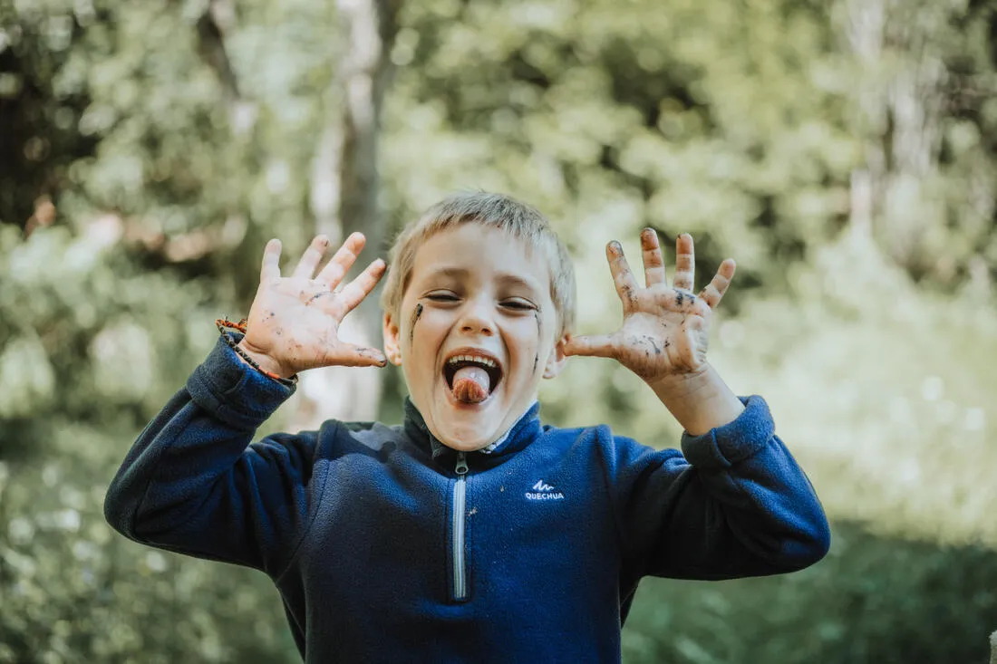 Polaire de randonnée - mh100 verte - enfant 2-6 ans
