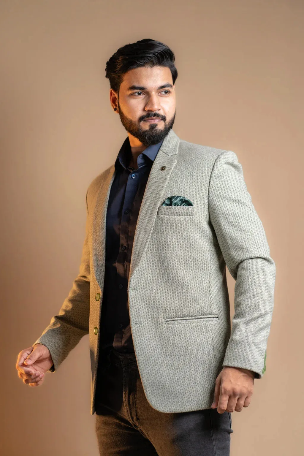Premium Mint Green with Maze-patterned Blazer