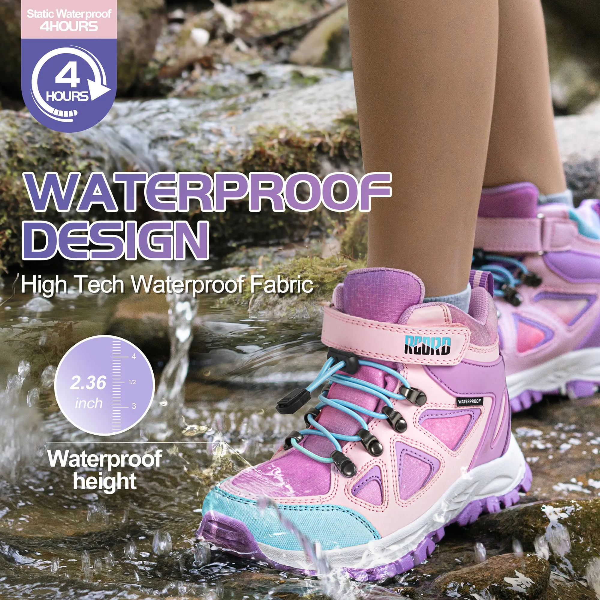 R CORD Kids Hiking Boots Girls Hiking Boots
