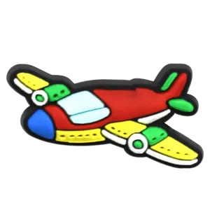 Rainbow Plane Aircraft Shoe Charm