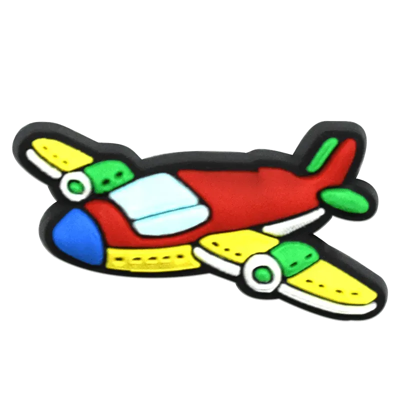 Rainbow Plane Aircraft Shoe Charm