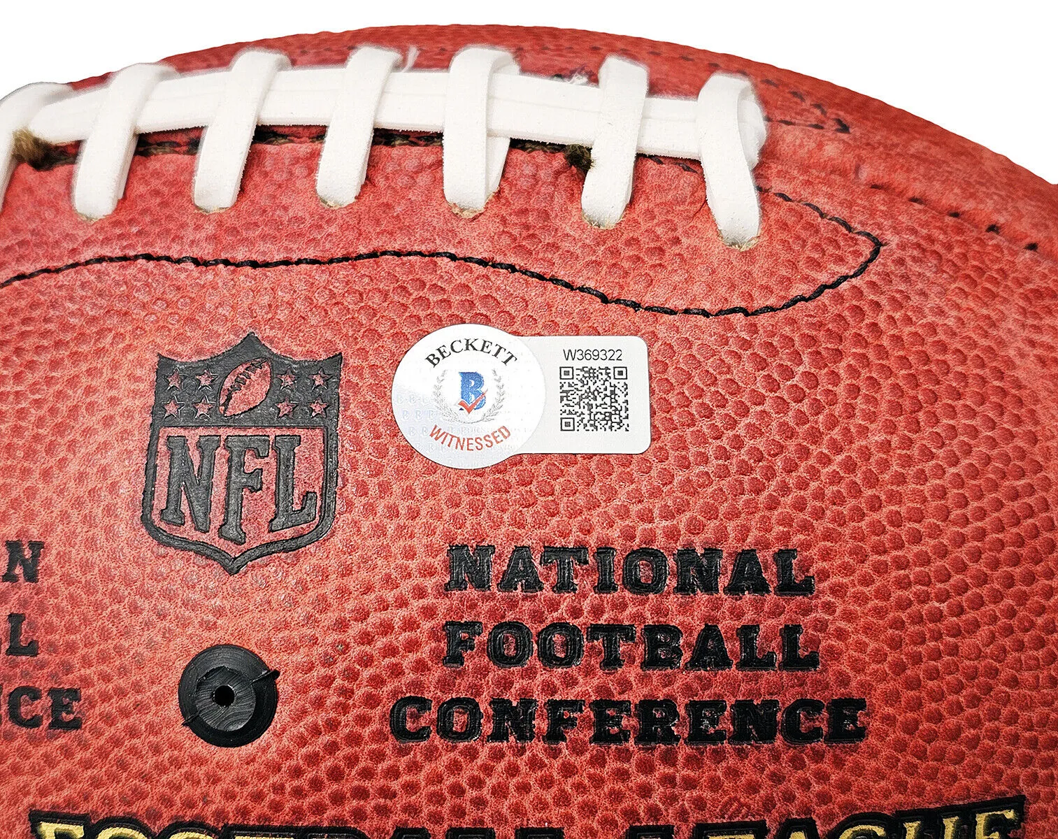 ROGER STAUBACH AUTOGRAPHED THE DUKE LEATHER FOOTBALL COWBOYS BECKETT 212674
