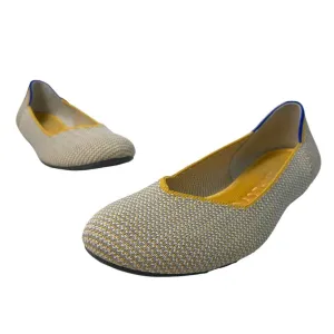 Rothys Women's Flat Flax Grey Yellow Sz W9
