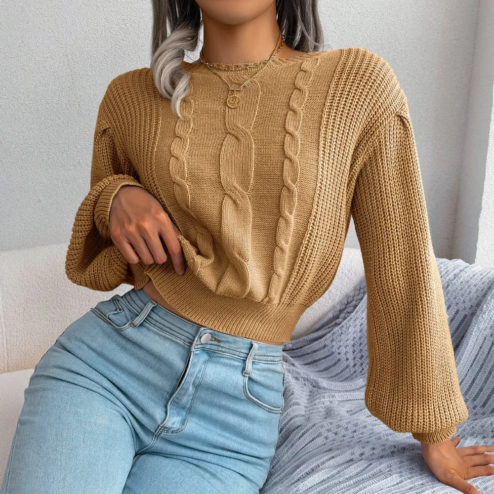 Ryder - Beige Braided Knit Top