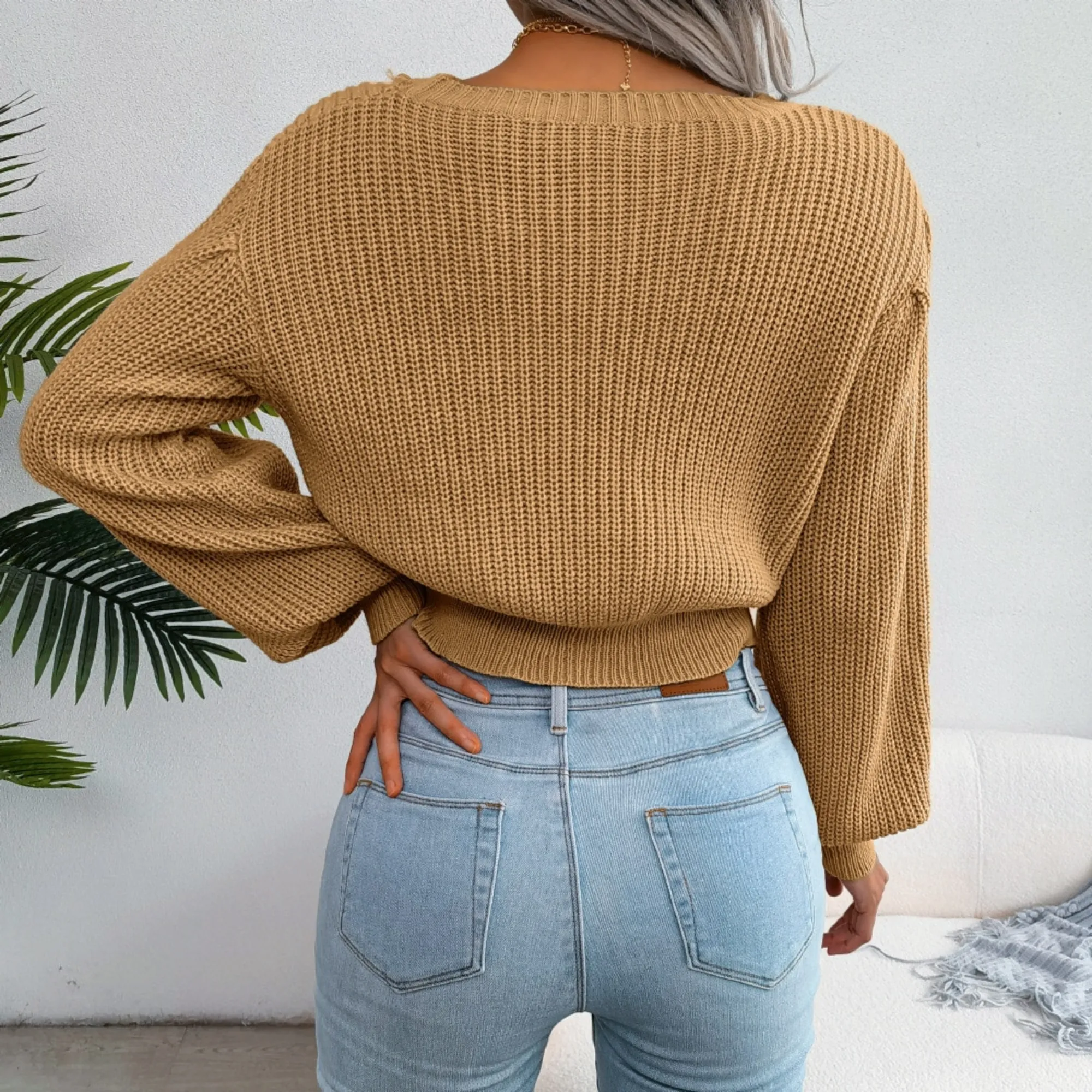 Ryder - Beige Braided Knit Top