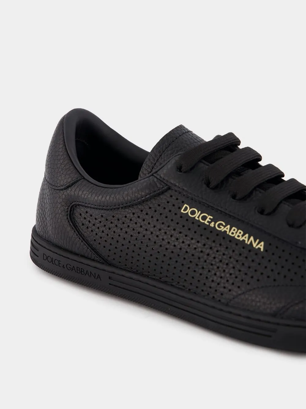 Saint Tropez Perforated Black Sneakers