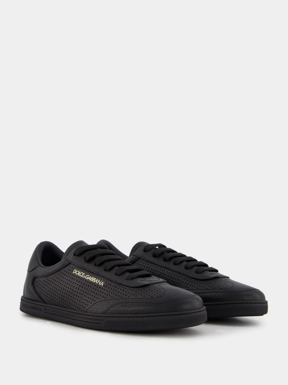 Saint Tropez Perforated Black Sneakers