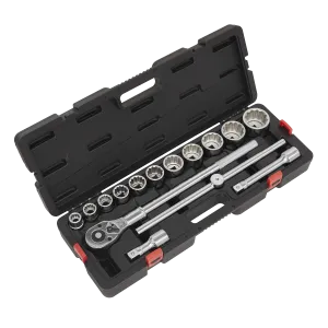 Sealey Socket Set 3/4"Sq Drive 12-point WallDrive® 15pc Metric