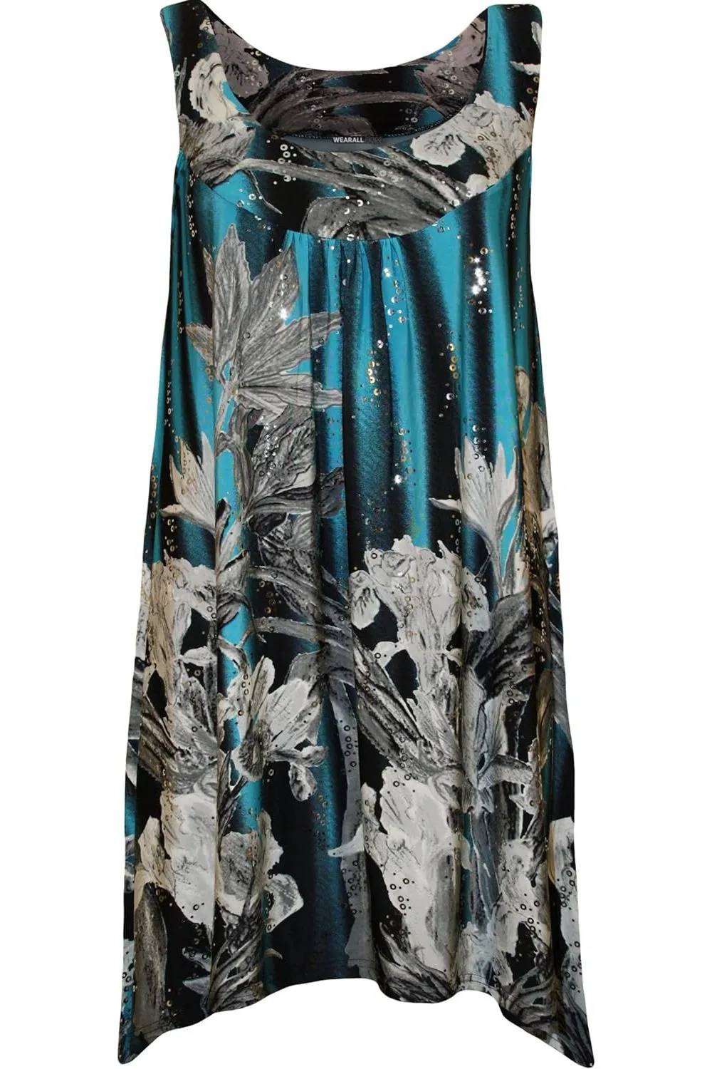 Sequin Print Long Swing Vest Top