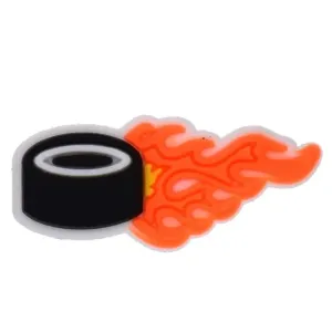 Shooting Puck Orange Shoe Charm
