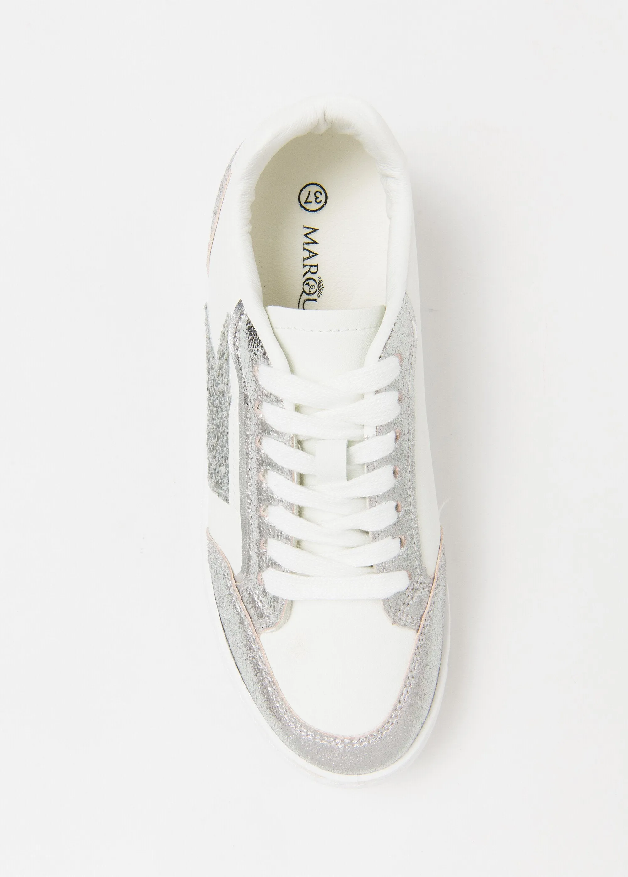 Silver/white sneakers with star detail
