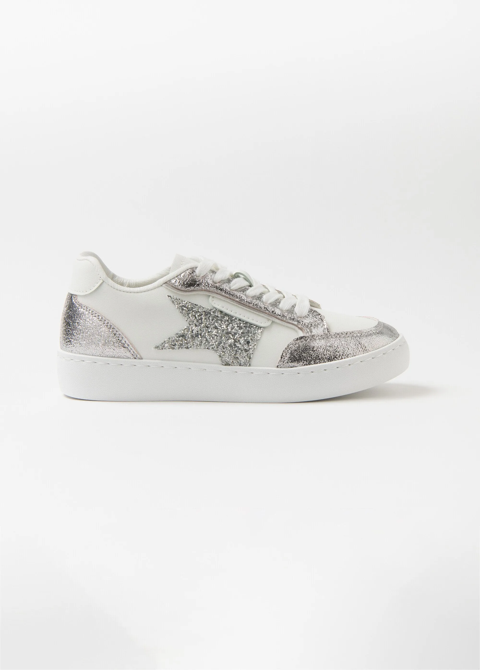 Silver/white sneakers with star detail