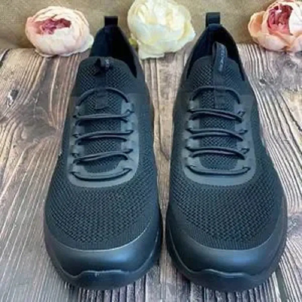 Skechers Black Memory Foam Mesh Knit Bungee Lace Athletic Sneaker 12
