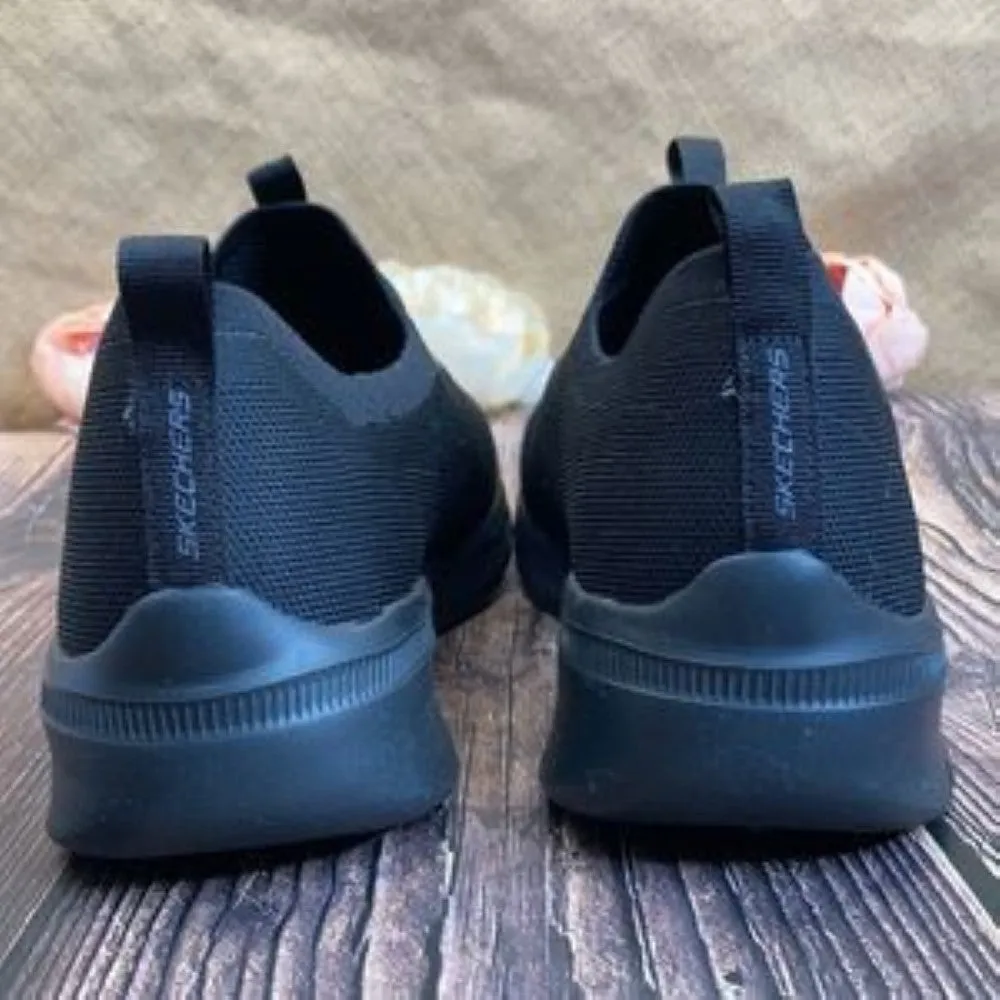 Skechers Black Memory Foam Mesh Knit Bungee Lace Athletic Sneaker 8