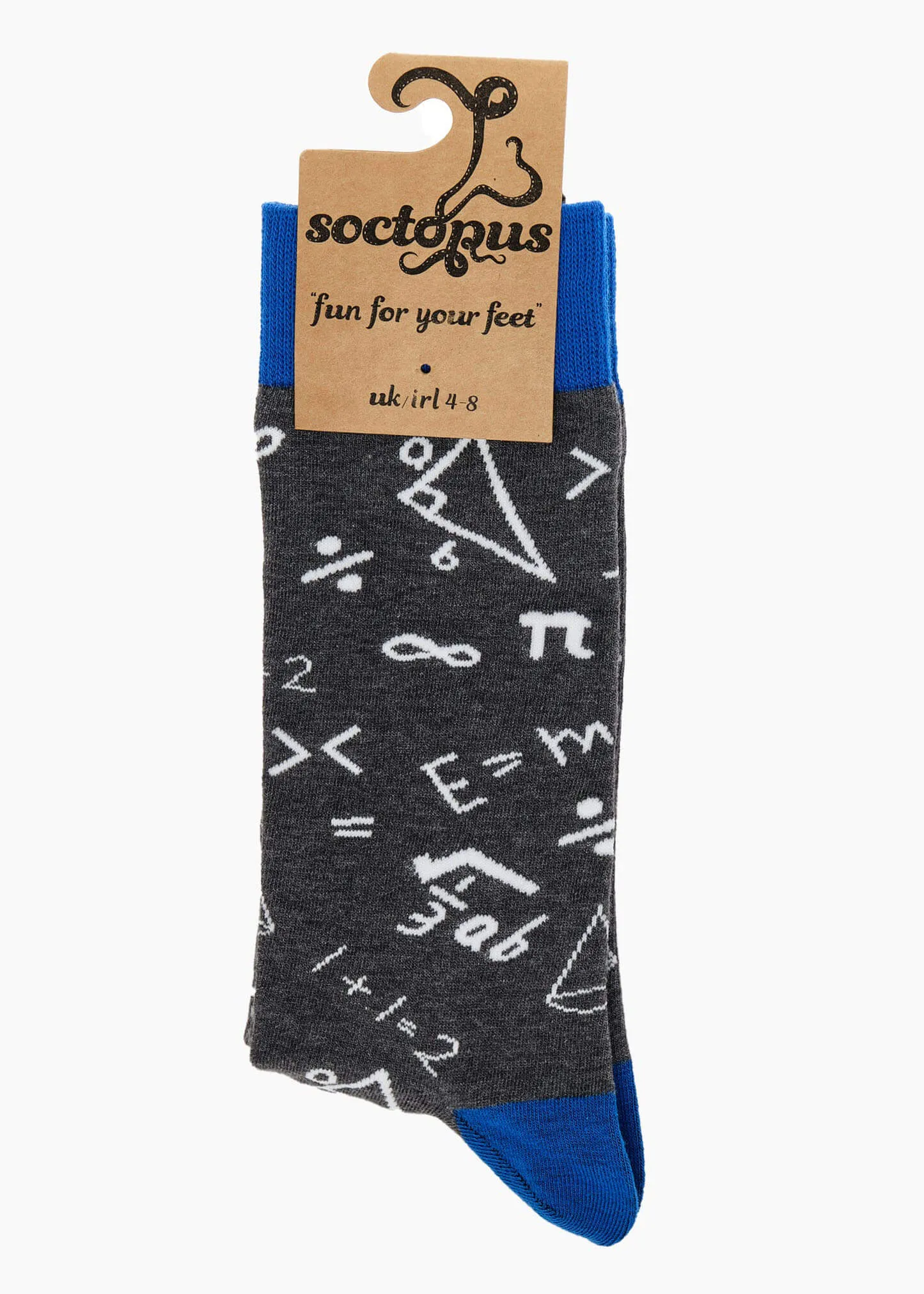 Soctopus Do These Add Up? Math Socks Grey