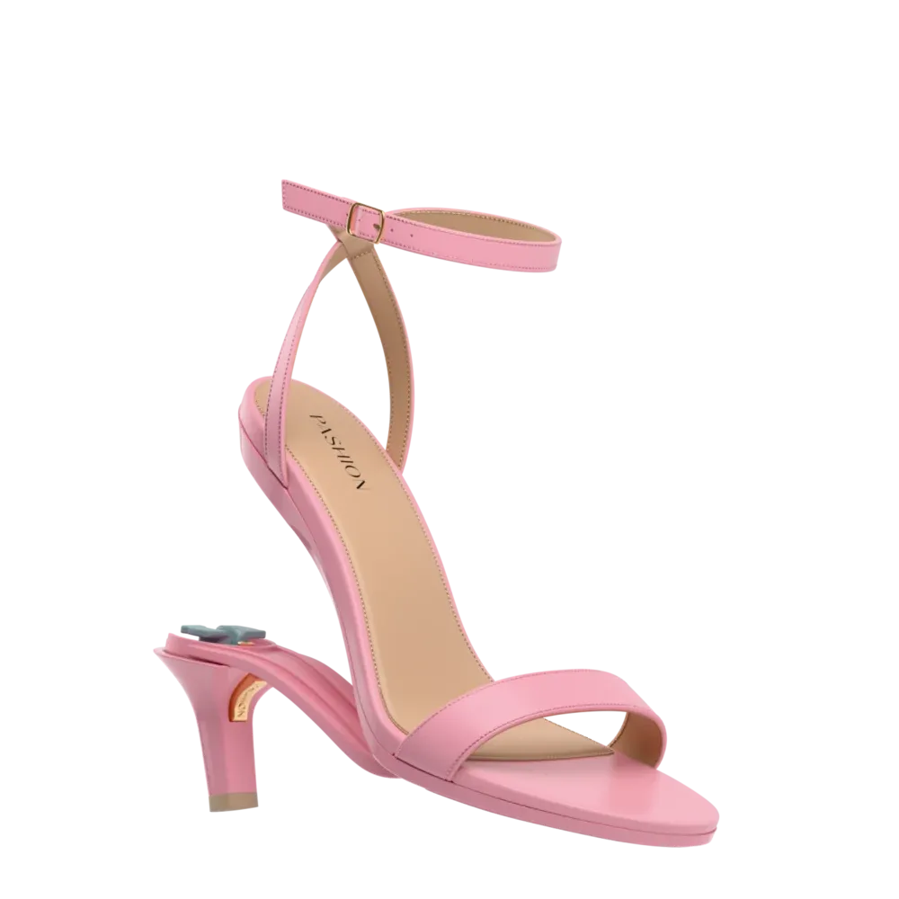 The Brenna - Pink Leather 3 Stiletto