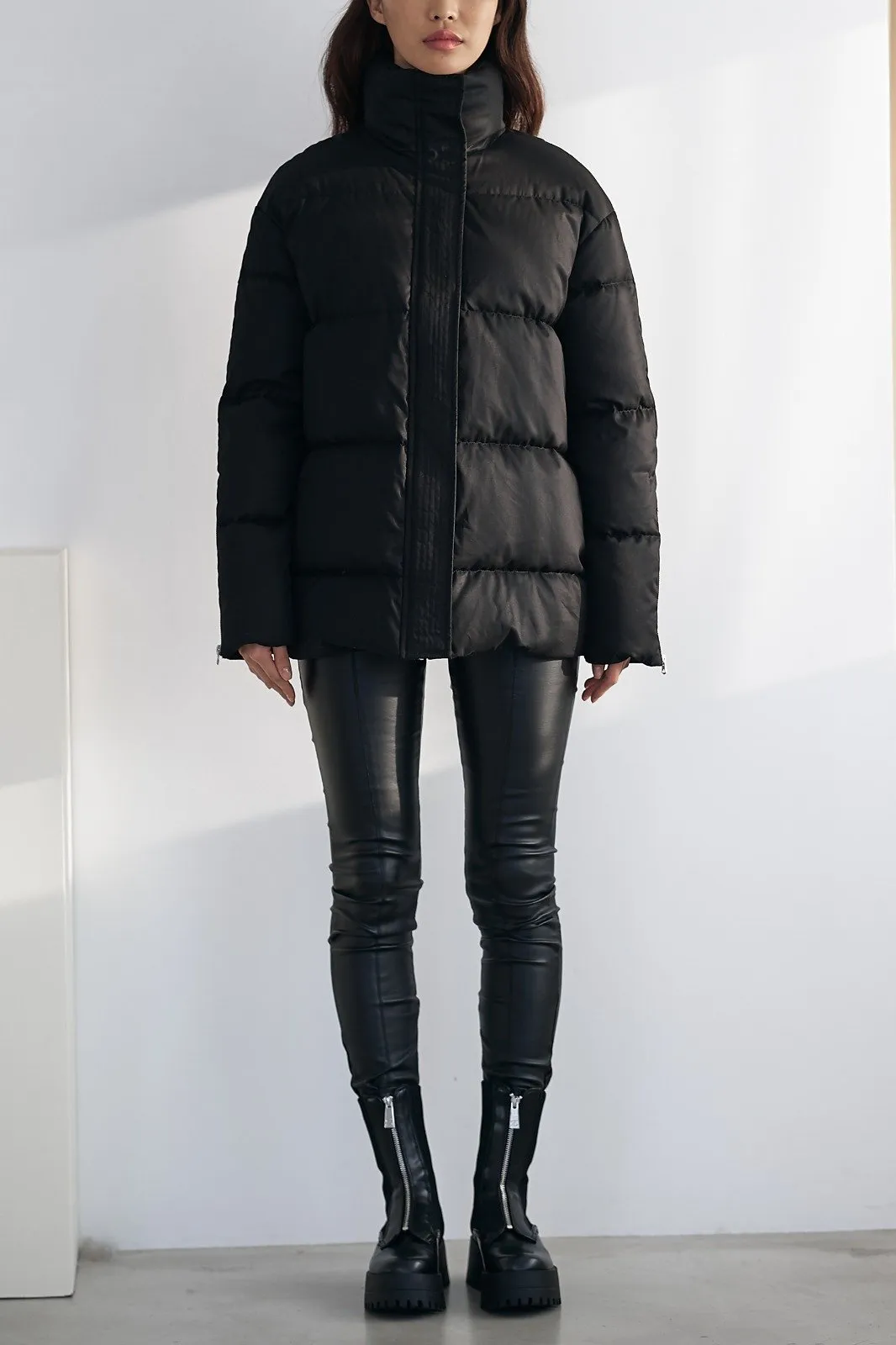 THE DOWN WRAP JACKET - BLACK