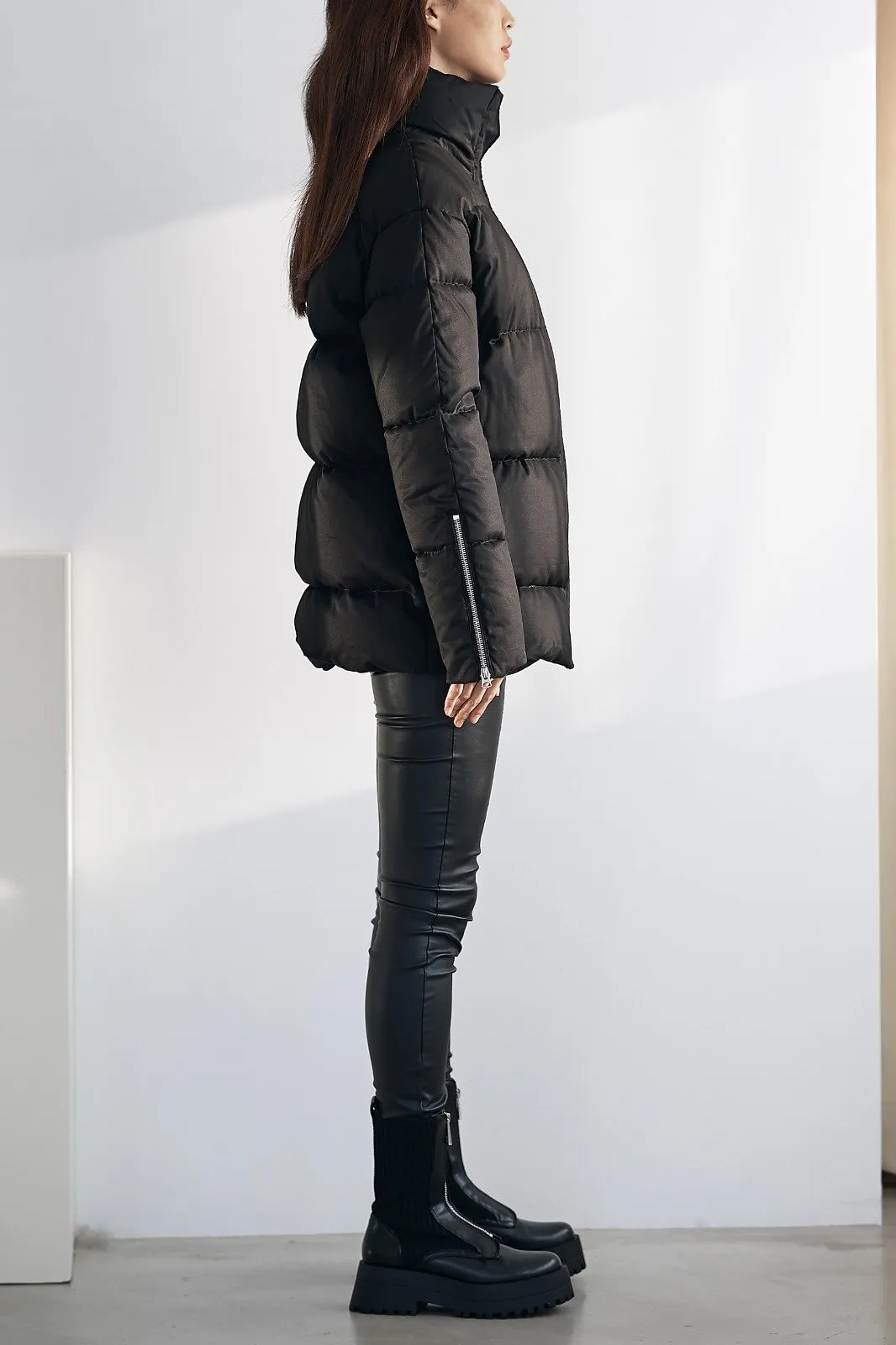 THE DOWN WRAP JACKET - BLACK