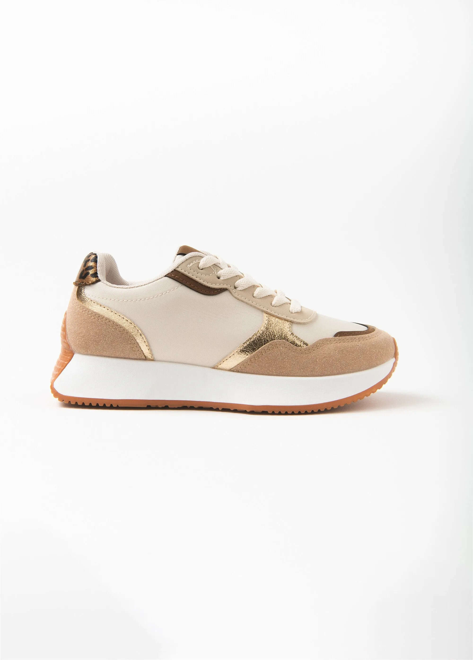 Thick sole sneakers with iridescent details
