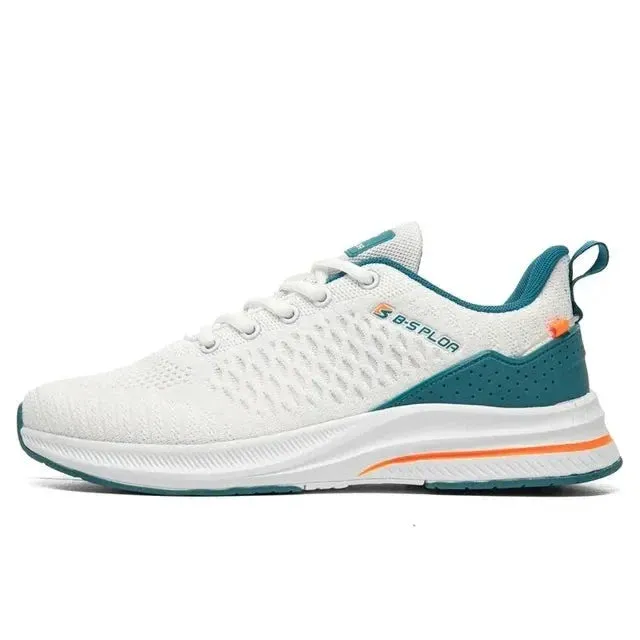 Thijs - Frisse Witte Heren Sneakers met Turquoise Accenten