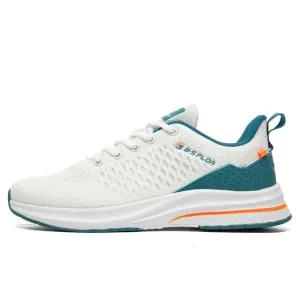 Thijs - Frisse Witte Heren Sneakers met Turquoise Accenten