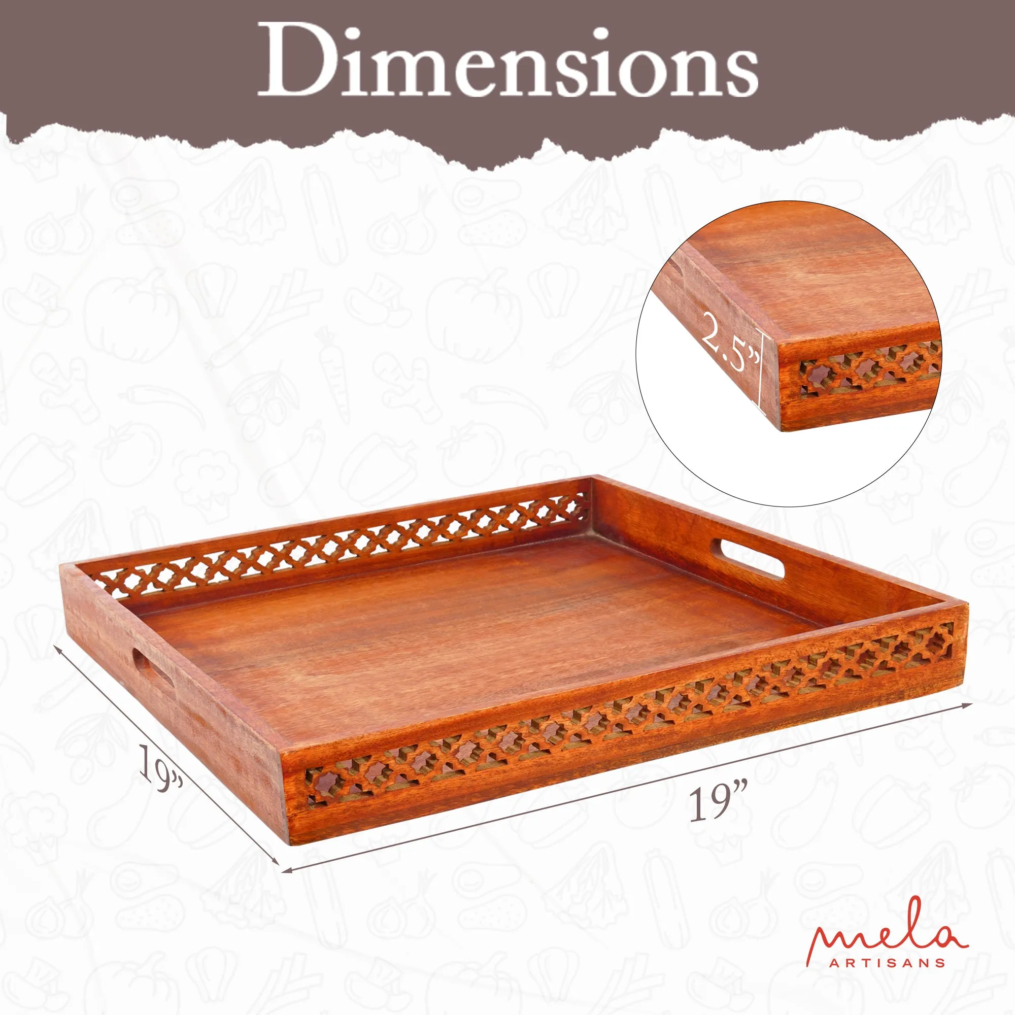 Trellis in Medium Polish Decorative Trays