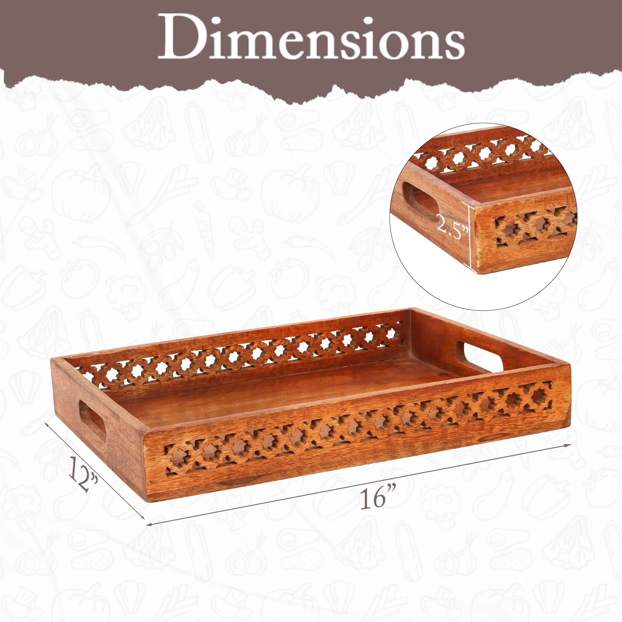 Trellis in Medium Polish Decorative Trays
