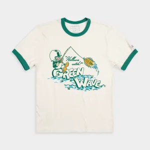 Tulane Green Wave Greenie "Helluva Catch!" Ringer Tee