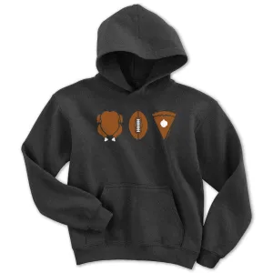 Turkey Football Pie Thanksgiving Youth Hoodie