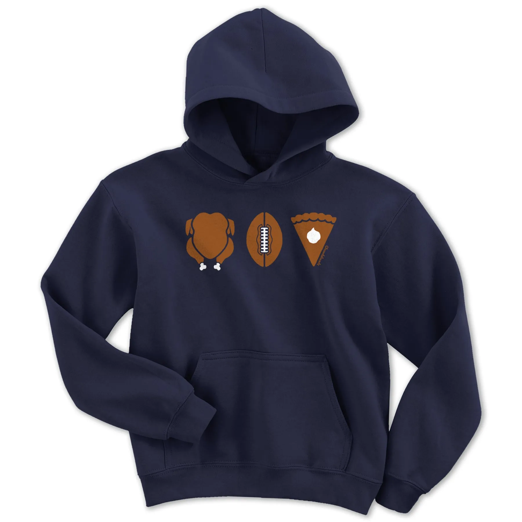 Turkey Football Pie Thanksgiving Youth Hoodie