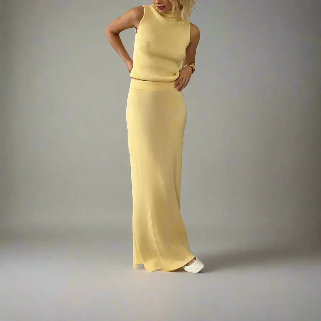 Turtle Neck Tank & Maxi Skirt Set