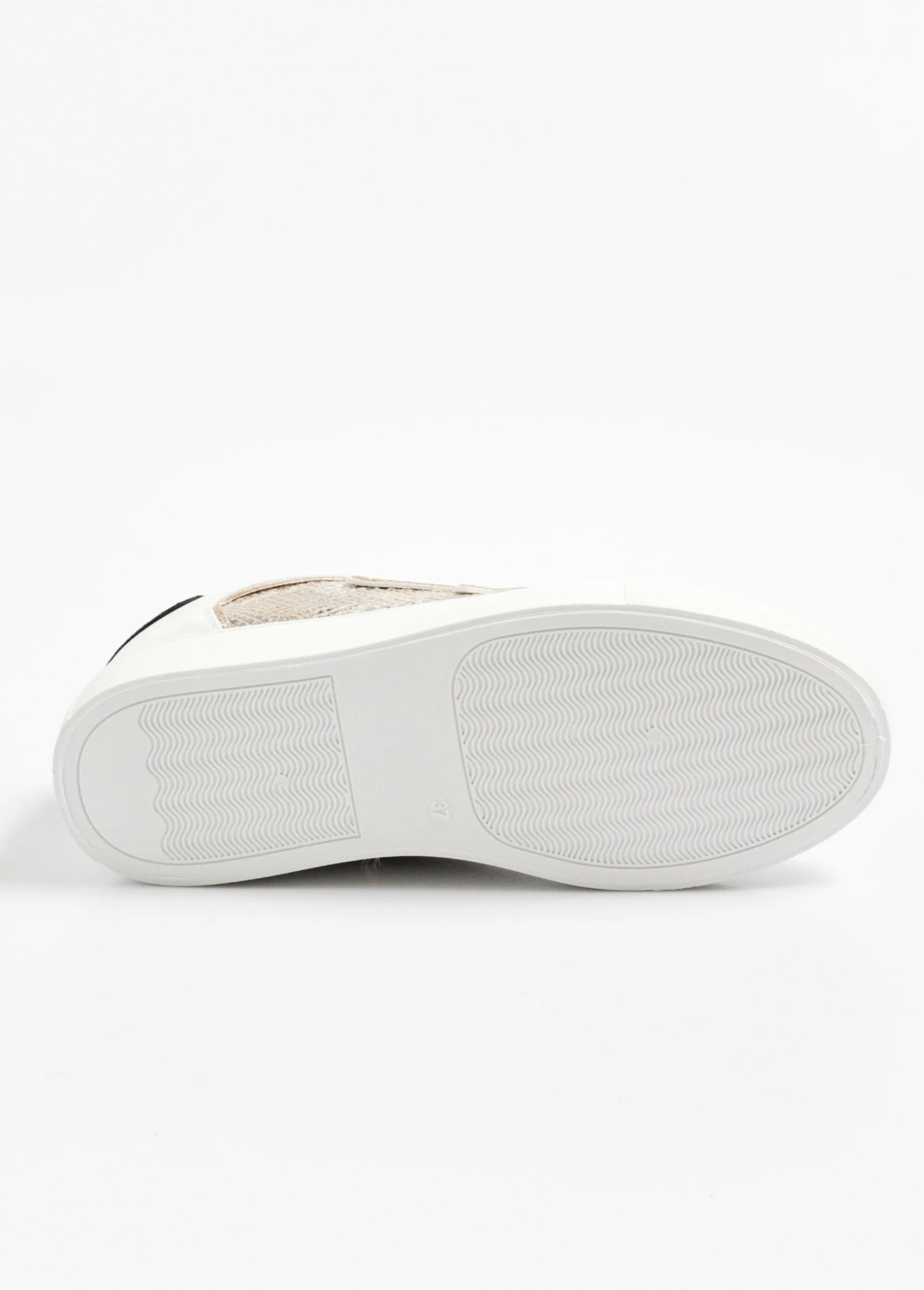 Two-material reptile-look lace-up sneakers