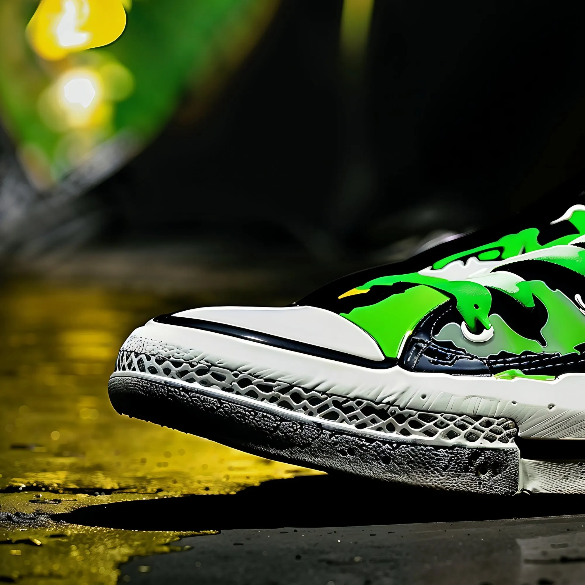 Urban Green High-Top Pump - Streetwear Wall Art