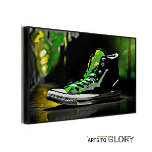 Urban Green High-Top Pump - Streetwear Wall Art
